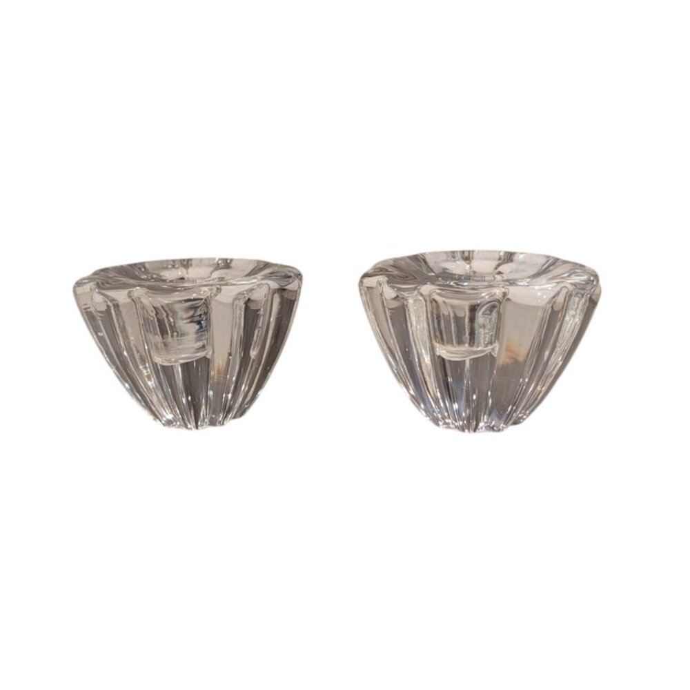 Orrefors Crystal Candle Holders Sven Palmqvist Vintage Stella Pattern - Picture 15 of 16